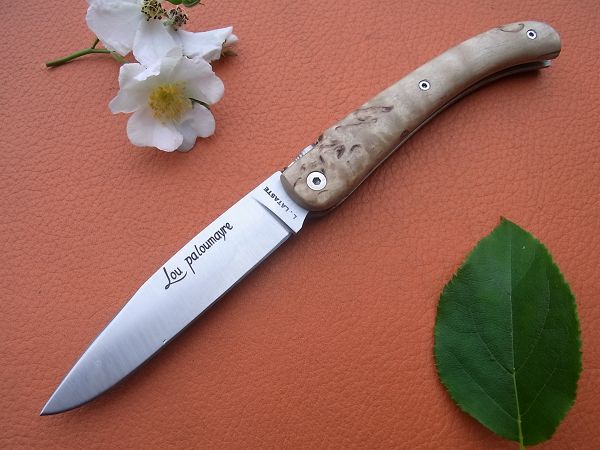 Couteau Lou paloumayre manche en bouleau avec guillochage